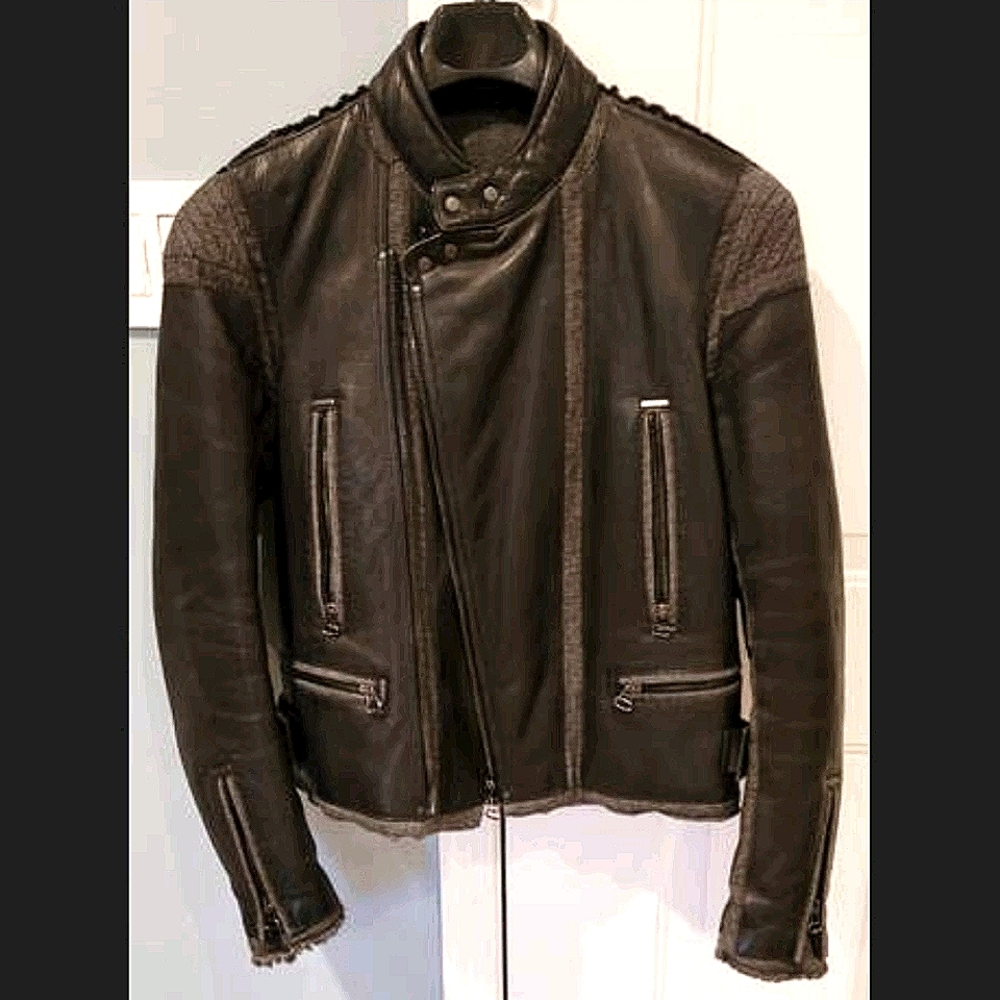 Lanvin leather and wool leather jacket